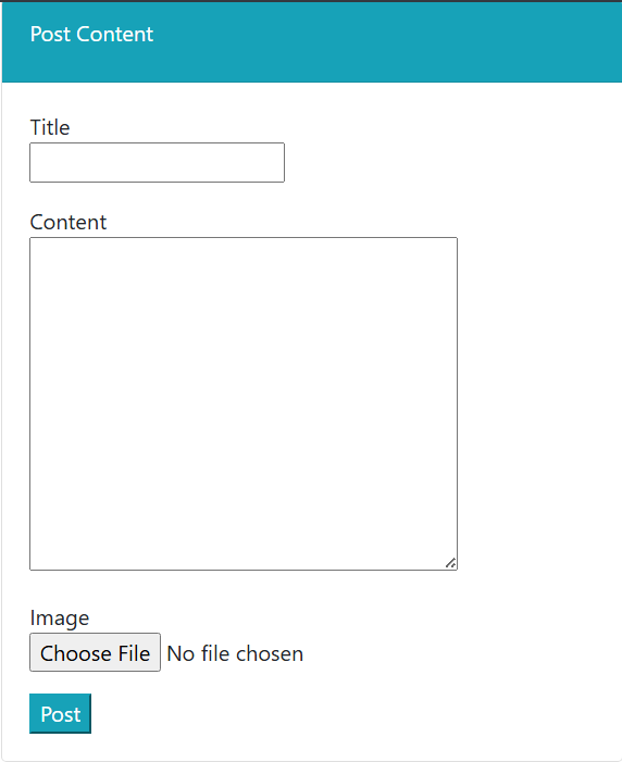 The dialog box for creating or editing a post. There are fields for all of the post information, as well as adding an image.